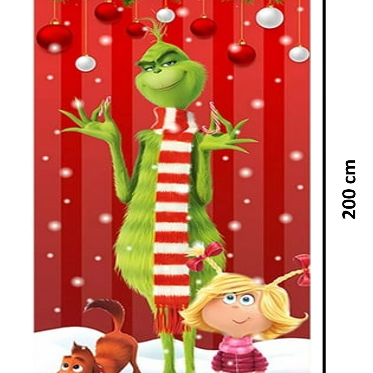 GENERICO - FUNDA PARA PUERTA CON DISEÑOS NAVIDEÑOS BURDEO GRINCH 90X210CM MP