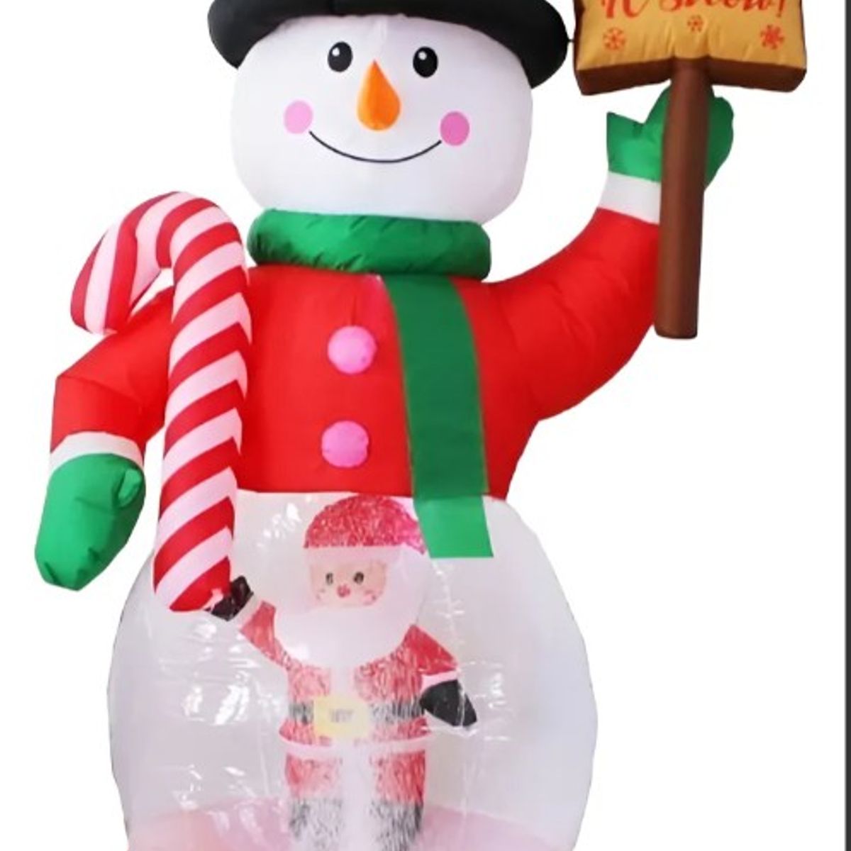THIS IS FELIZ NAVIDAD - Inflable Gigante Muñeco de Nieve con Base de Esfera de Nieve - 210 cm