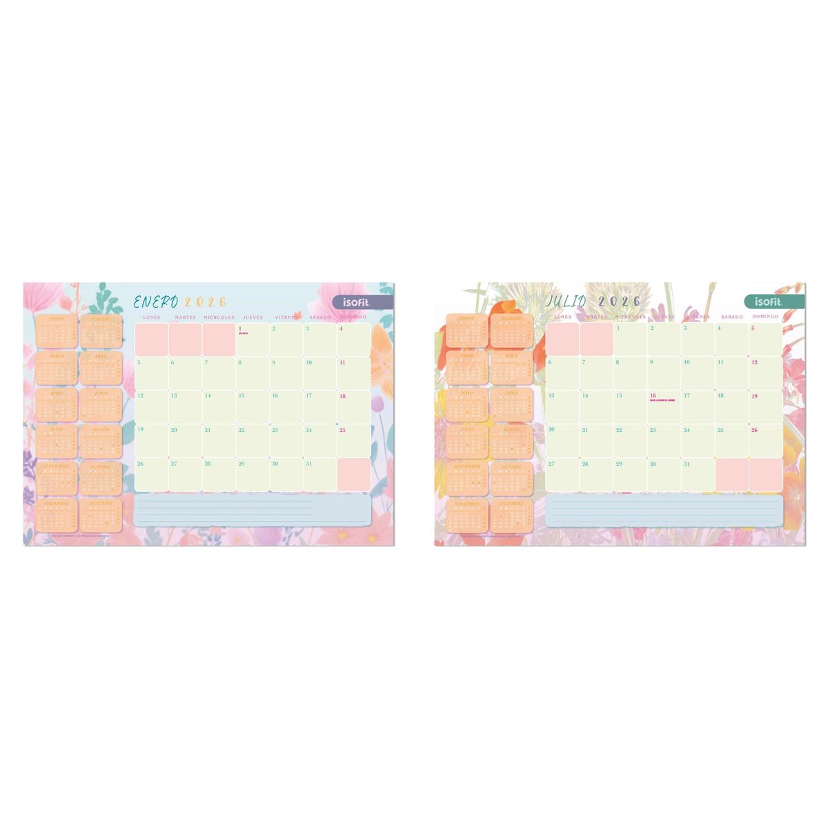 ASCOTT - Planner Calendario Agenda Mensual Escritorio Mujer Isofit
