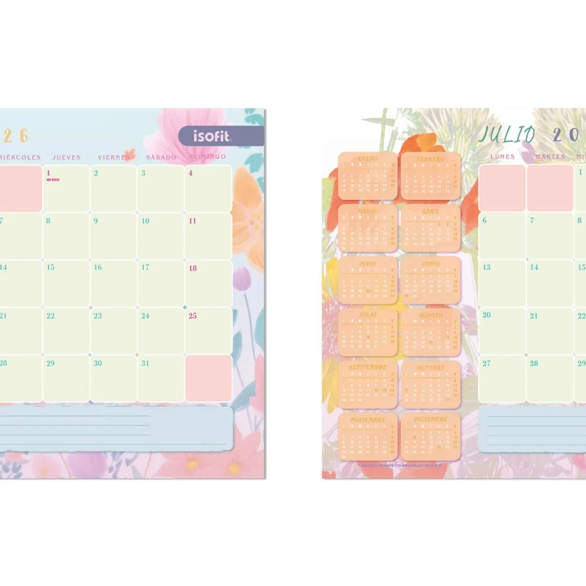 ASCOTT - Planner Calendario Agenda Mensual Escritorio Mujer - 10uni
