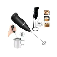 GENERICO - Mini Batidor Portatil Espumador Cafe Batidor Leche Manual Negro