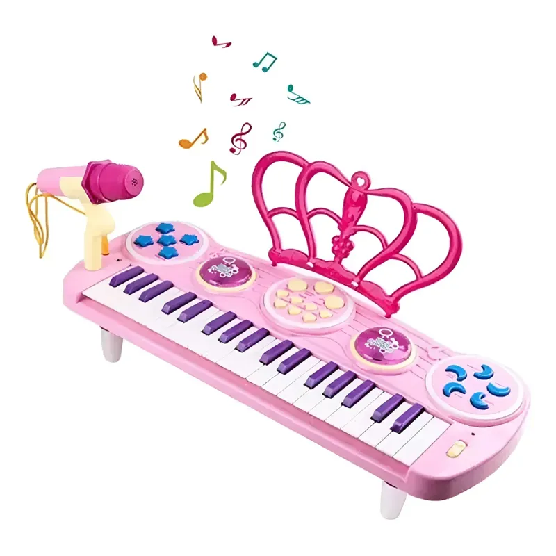 GENERICO - Piano Teclado Niña Infantil Micrófono MP3 37 Teclas