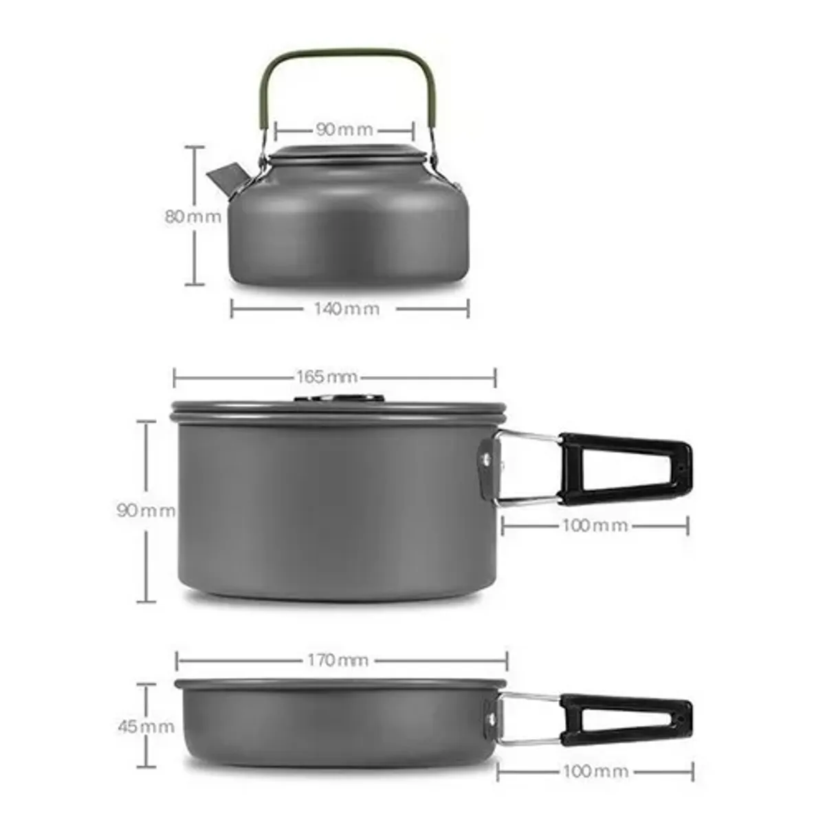 GENERICO - Set de ollas outdoor camping cocinilla y utensilios