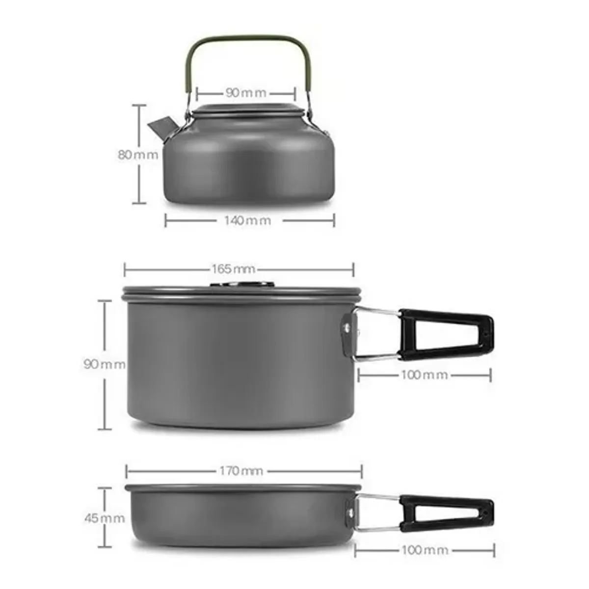 GENERICO - Set de ollas outdoor camping cocinilla y utensilios