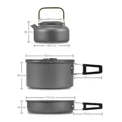 GENERICO - Set de ollas outdoor camping cocinilla y utensilios