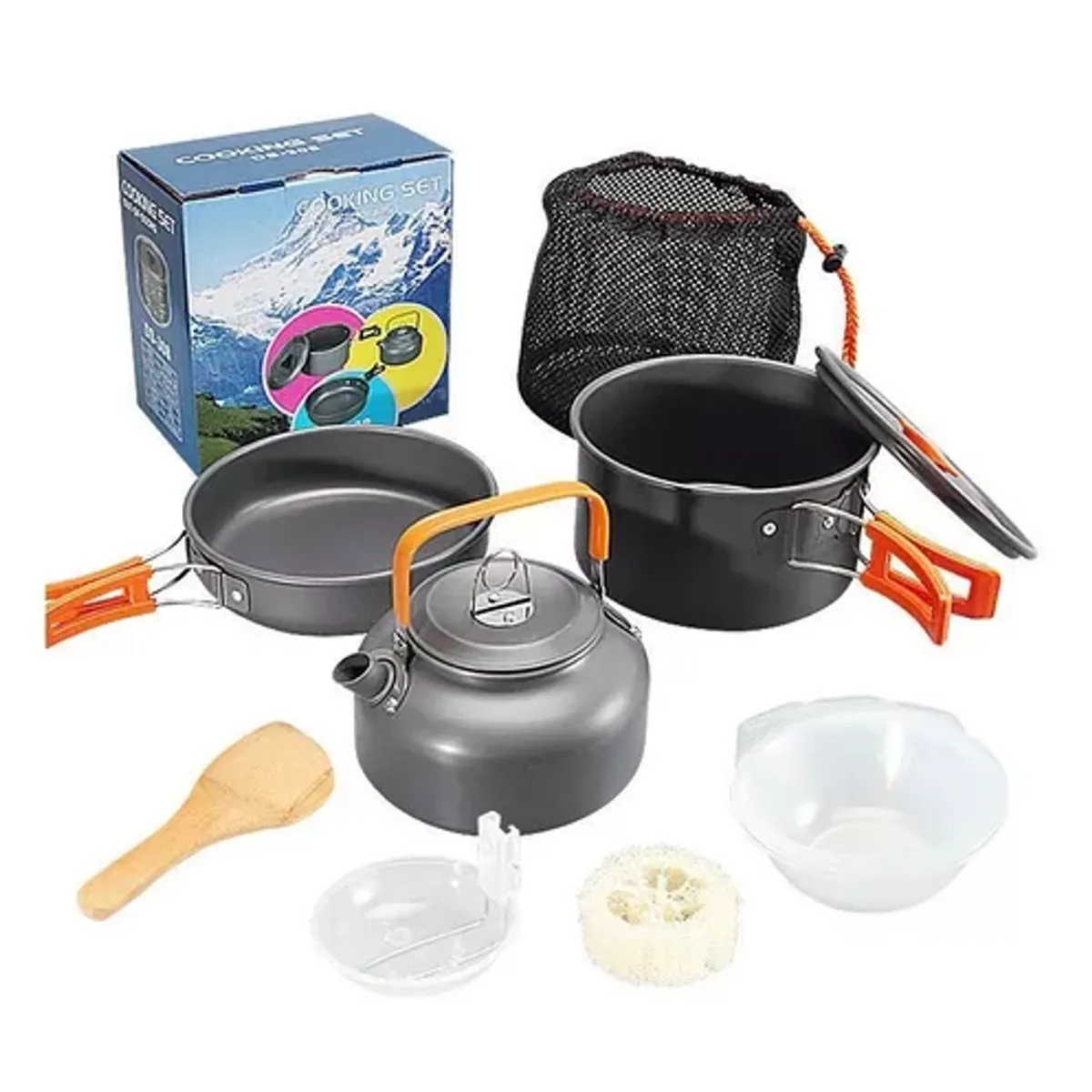 GENERICO - Set de ollas outdoor camping cocinilla y utensilios