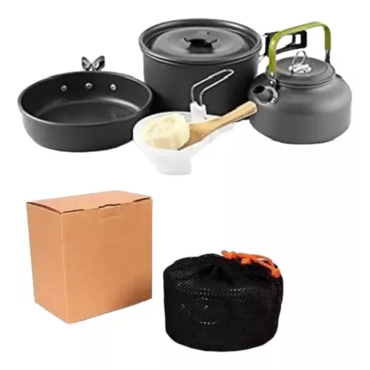 GENERICO - Set de ollas outdoor para camping 2 piezas trekking