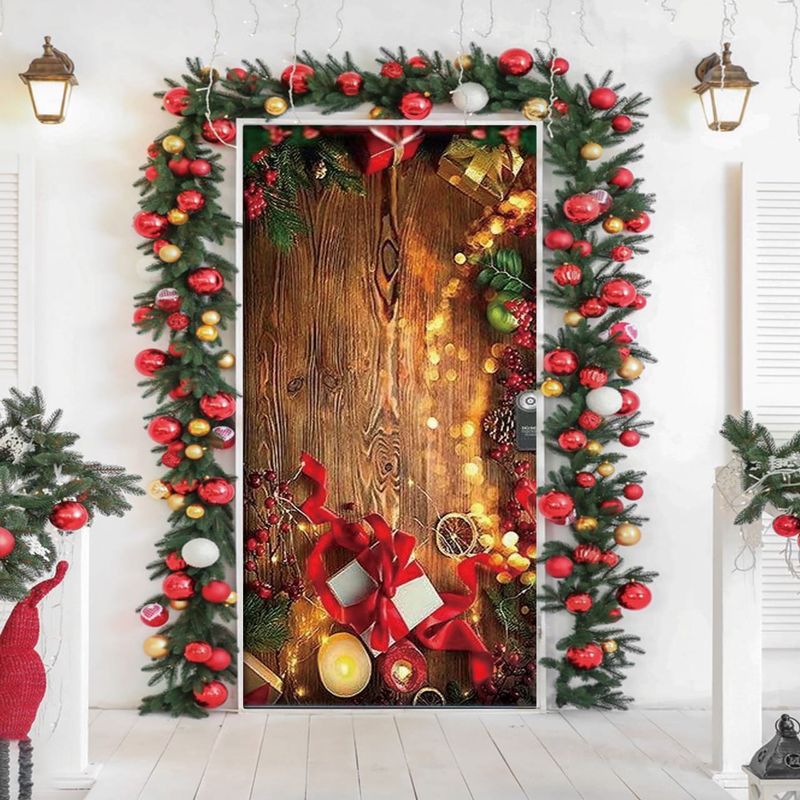 GENERICO - FUNDA PARA PUERTA CON DISEÑOS NAVIDEÑOS ARBOL DE NAVIDAD 90X210CM TF