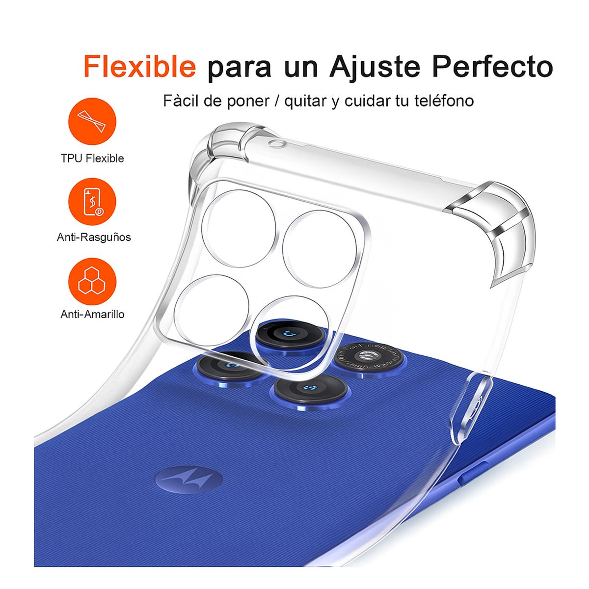 JOIGO - Carcasa Transparente Reforzada Para Moto Edge 60/60 Fusion