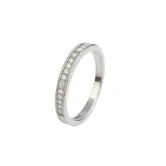 JB JOYAS BARON - Anillo Plata Esterlina 925 Cintillo Baguette con Circonita