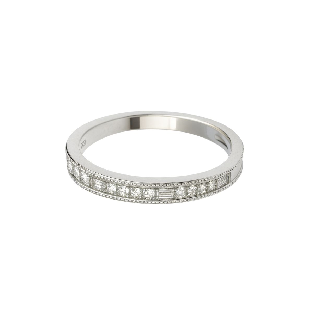 JB JOYAS BARON - Anillo Plata Esterlina 925 Cintillo Baguette con Circonita
