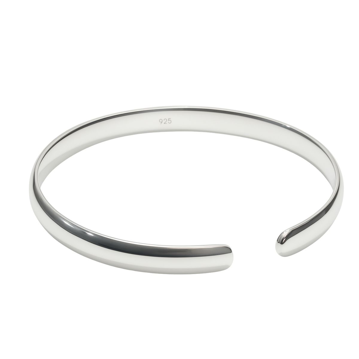JB JOYAS BARON - Pulsera de Plata Esterlina 925 Esclava Abierta Curva