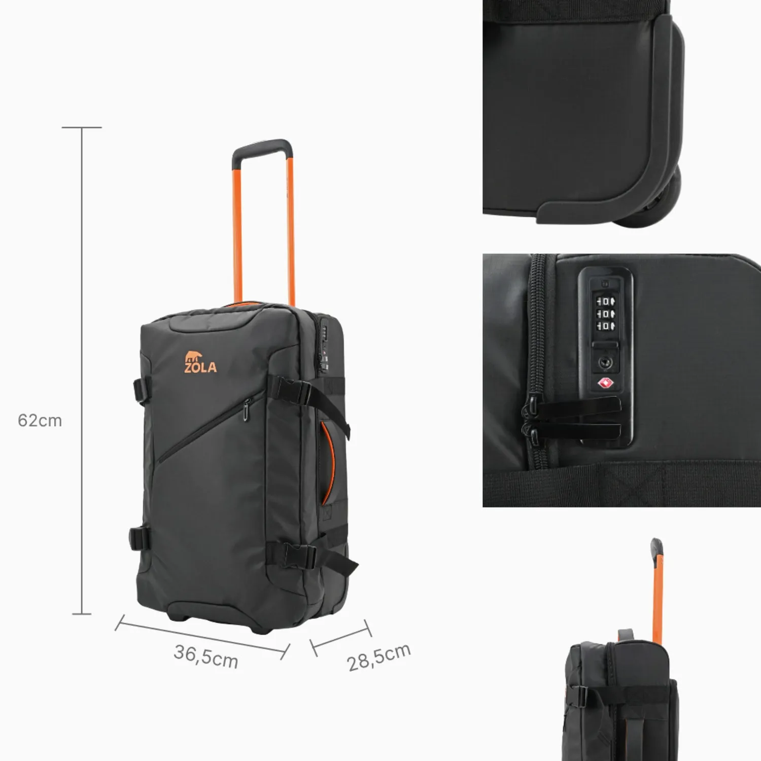 ZOLA OUTDOORS MALETA MEDIANA15KG ZOLA NEGRO | Falabella Chile