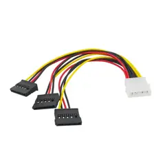 GENERICO - Cable alimentación Disco duro IDE de 4 pines a 3 puertos SATA hembra