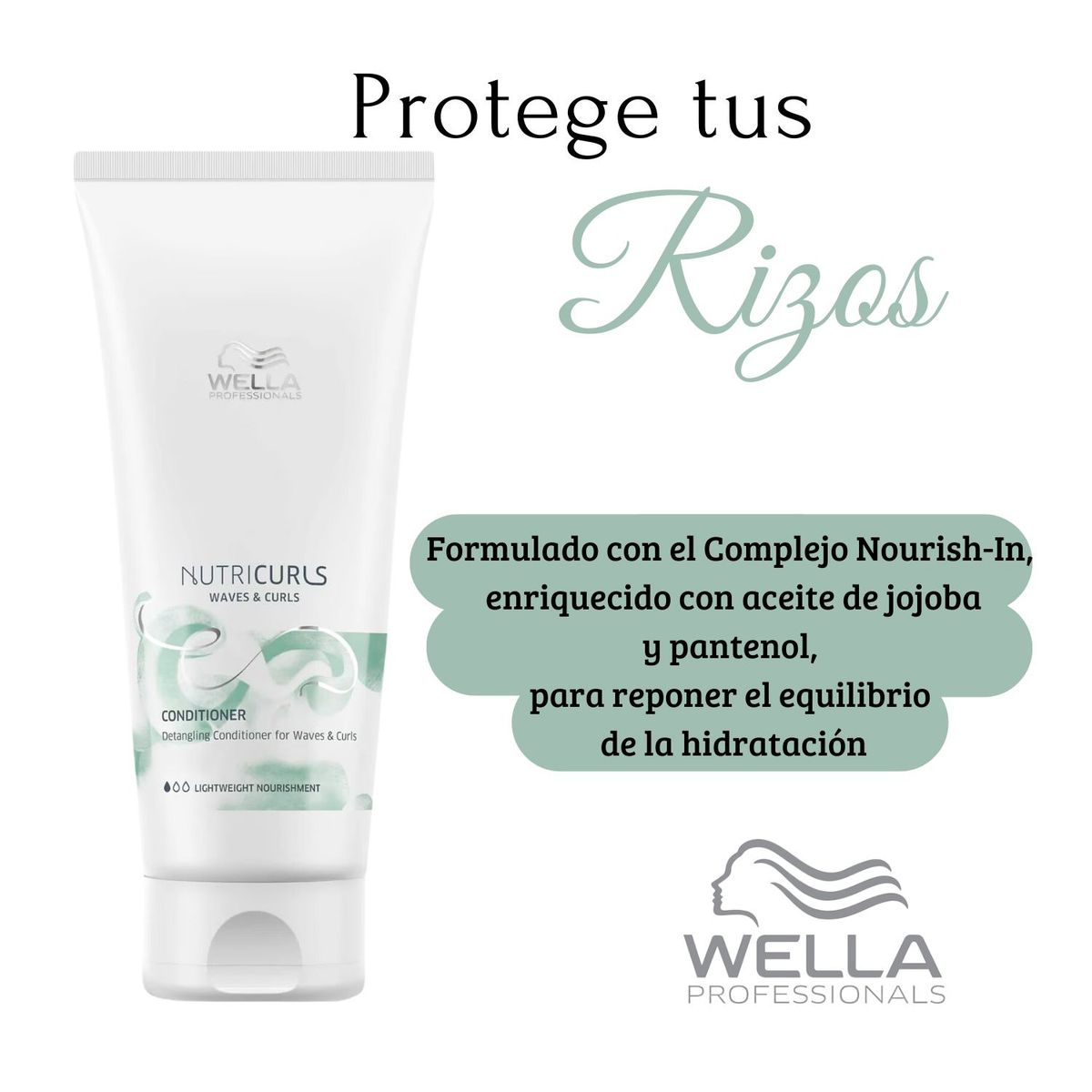 WELLA - Acondicionador Wella Nutricurls Micellar 200ml Rizos Antifrizz Nutre