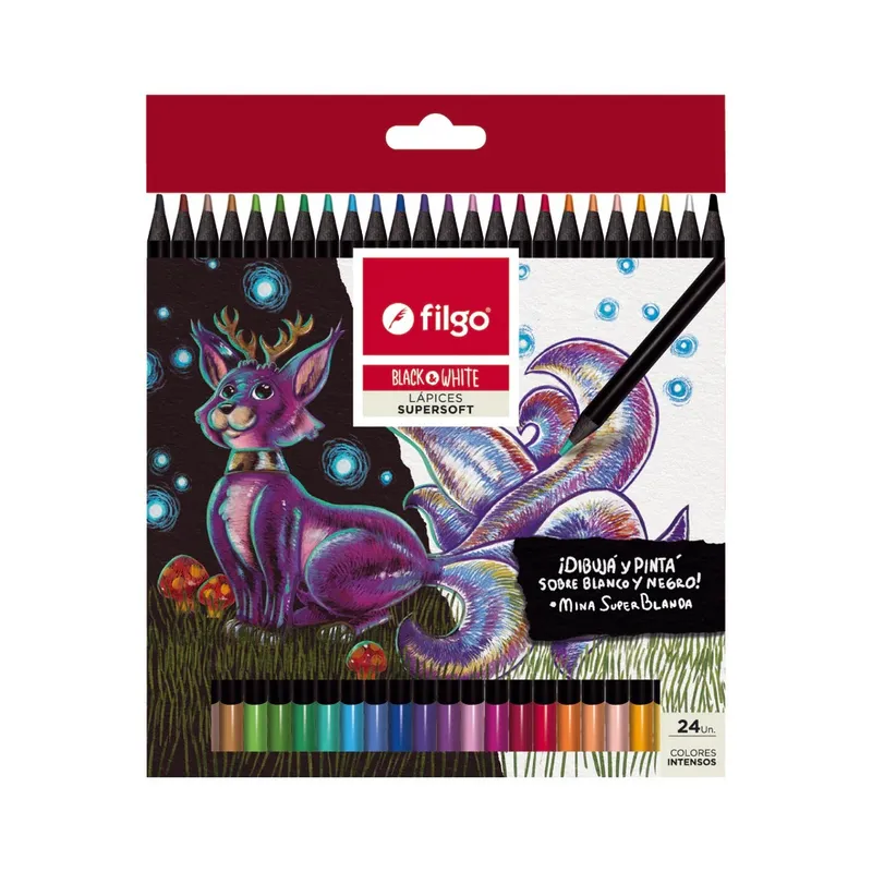 FILGO - Set 24 Lápices de colores supersoft Filgo