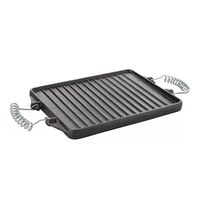 Plancha churrasquera reversible de 27x21 cm hierro fundido