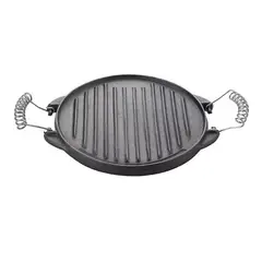 GENERICO - Plancha churrasquera reversible de 25 cm hierro fundido