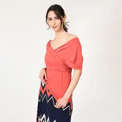 NATALIA SEGUEL - Polera Suri Coral Manga Corta