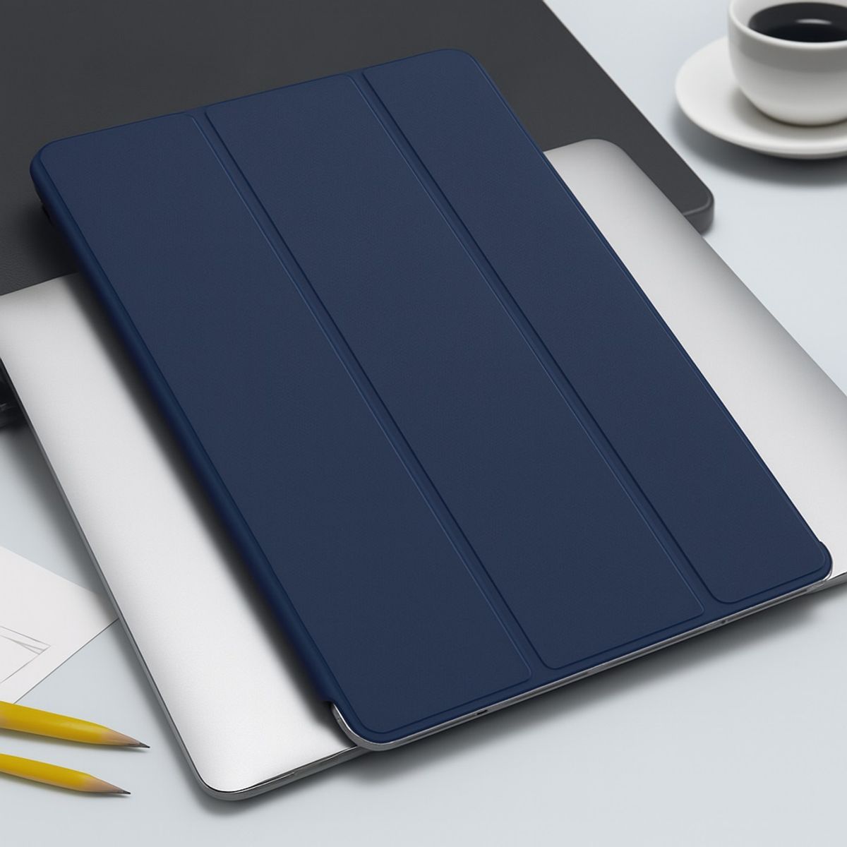 GENERICO - iPad Case Azul  con slot Pencil para 10.2 y 10.5 pulgadas