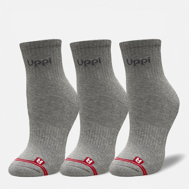 LIPPI - Calcetines Logo Lippi Pack Short Gris Lippi
