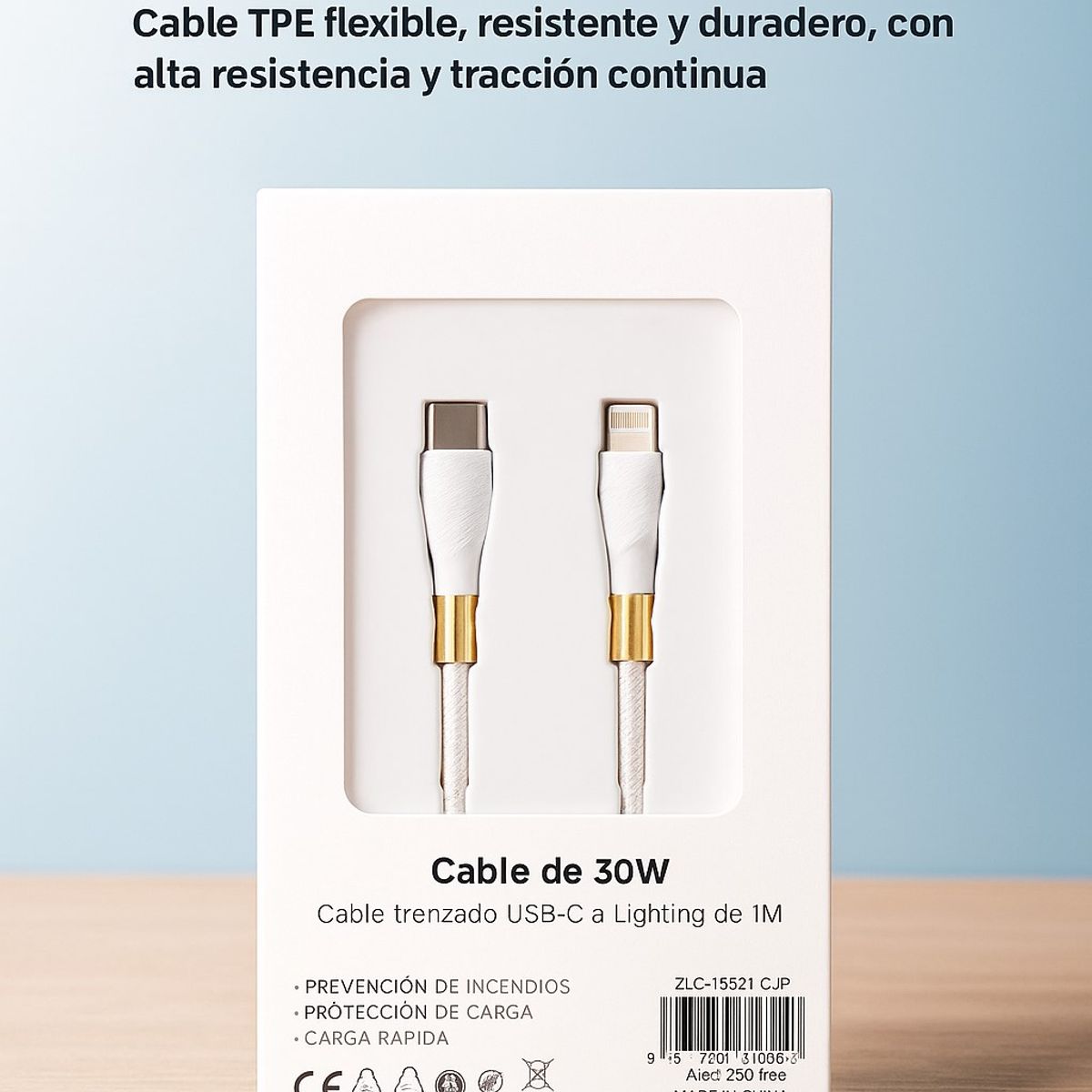 GENERICO - Cable Tipo C a Lightning 30W 1 Metro Premium para iPhone