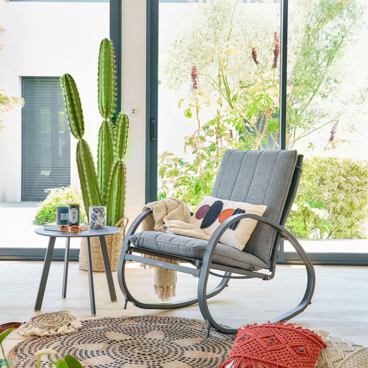 ATMOSPHERA - Mesa Terraza Redonda Metal Gráfito D. 50 X 45 cm Atmosphera