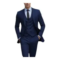 XPRESS RECHARGE - Traje Hombre Slim Fit 3 Piezas Azul Marino o Burdeo Formal Elegante
