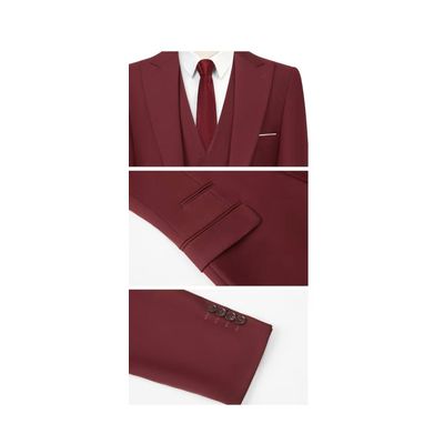 Imagen 2 del producto Traje Hombre Slim Fit 3 Piezas Azul Marino o Burdeo Formal Elegante