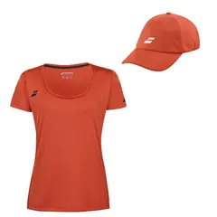 BABOLAT - CONJUNTO DE TENIS GORRO Y POLERA MUJER