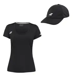 BABOLAT - CONJUNTO DE TENIS GORRO Y POLERA MUJER