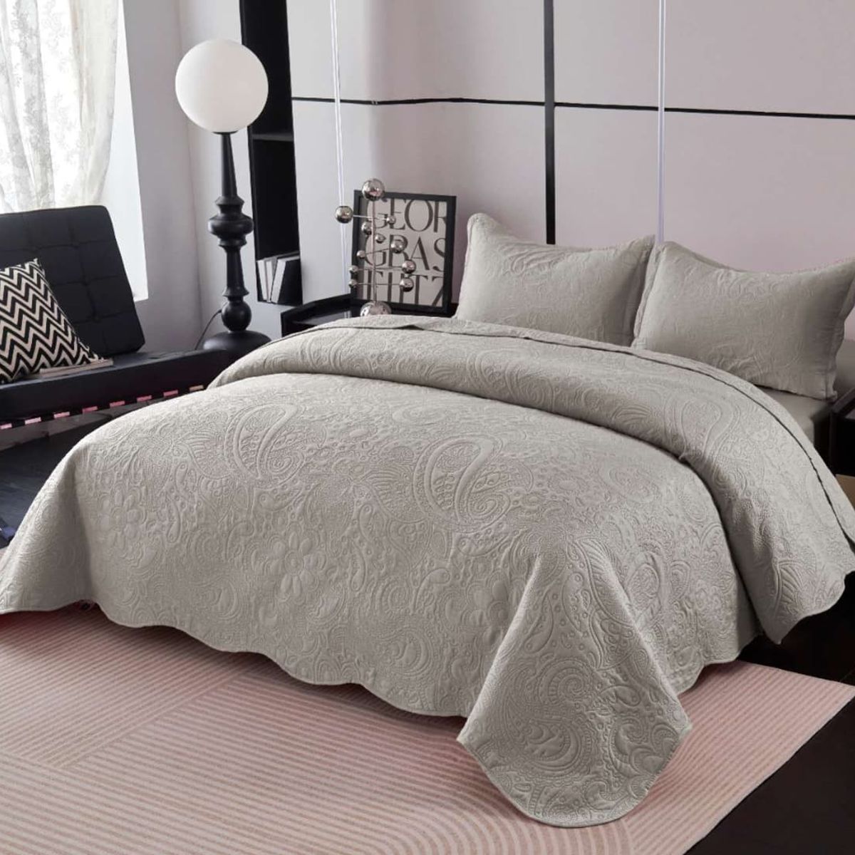 GENERICO - Quilt de Verano King Color Gris Meipulis03