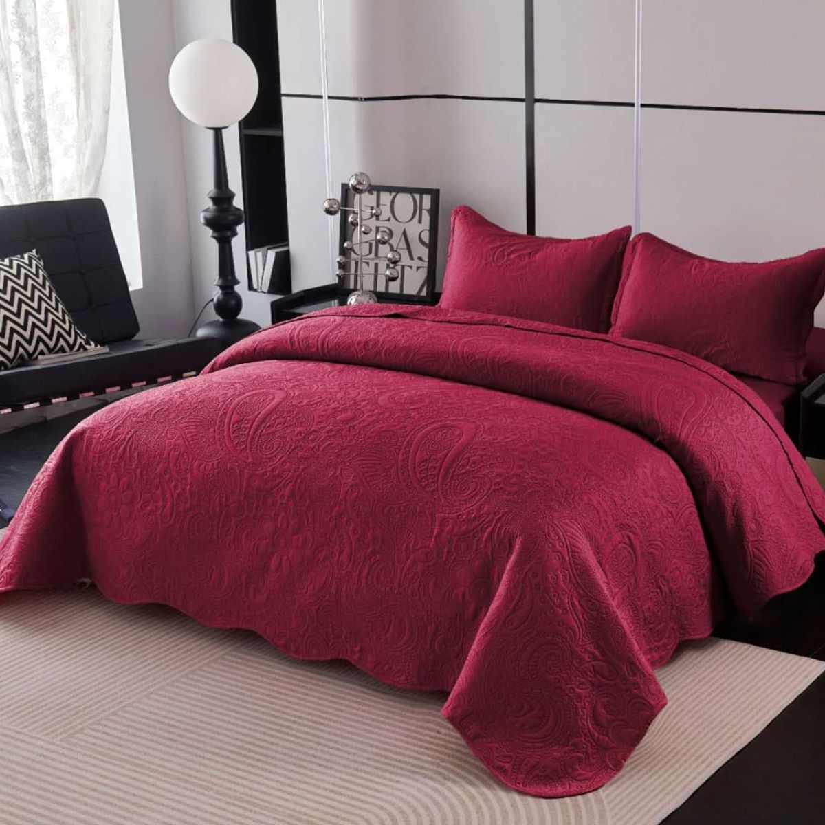 GENERICO - Quilt de Verano King Color Burdeos Meipulis04