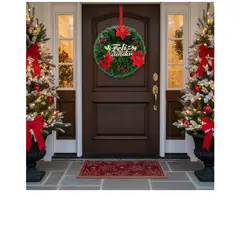 GENERICO - CORONA PARA PUERTA DECORACION NAVIDEÑA 40 CM FLOR ROJA WM