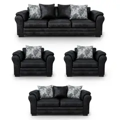 AMERICA DECORA - Living 9 Cuerpos 4+3+1+1 XL Con Resorte Estructural Grandón Envejecido