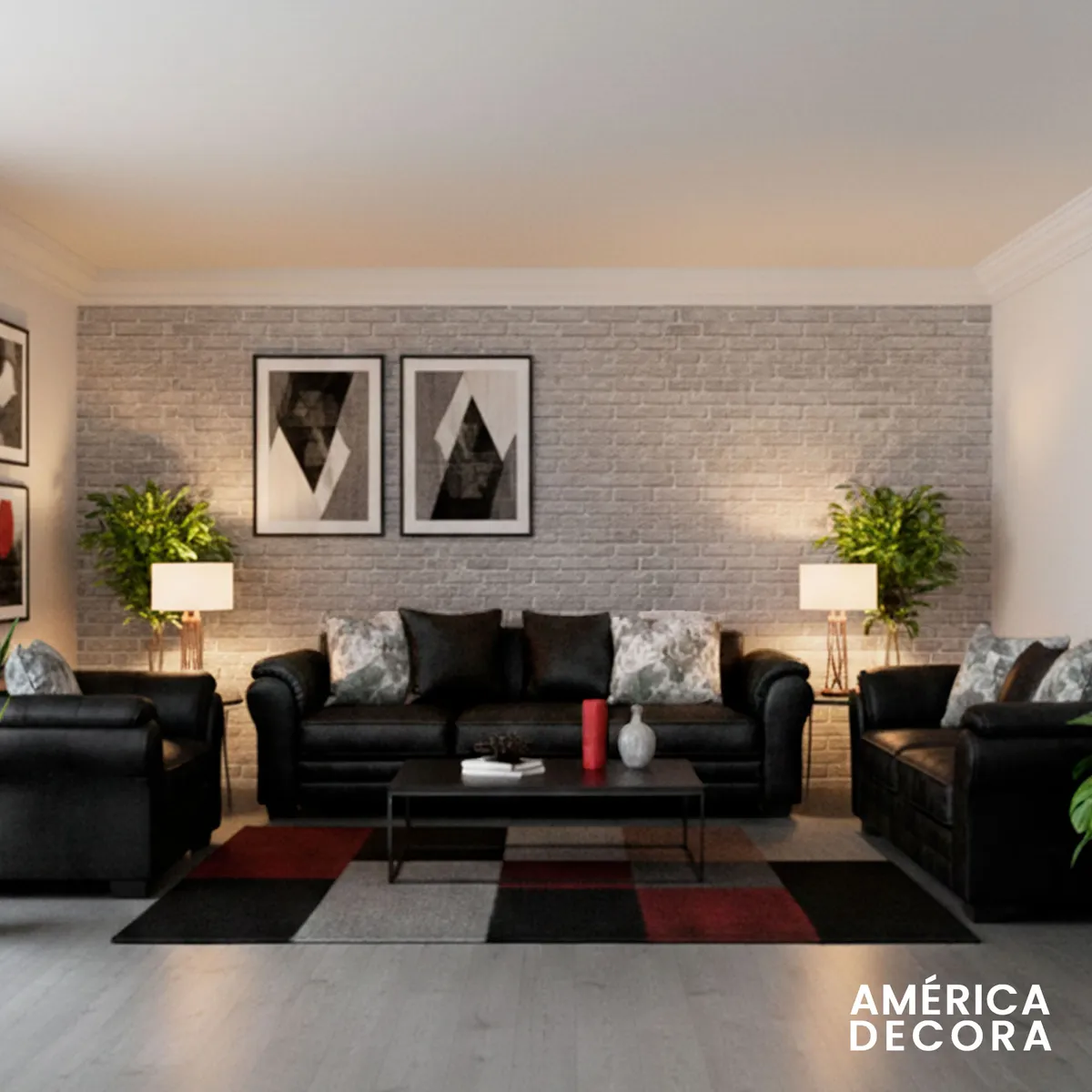 AMERICA DECORA - Living 8 Cuerpos 4+3+1 XL Con Resorte Estructural Grandón Envejecido