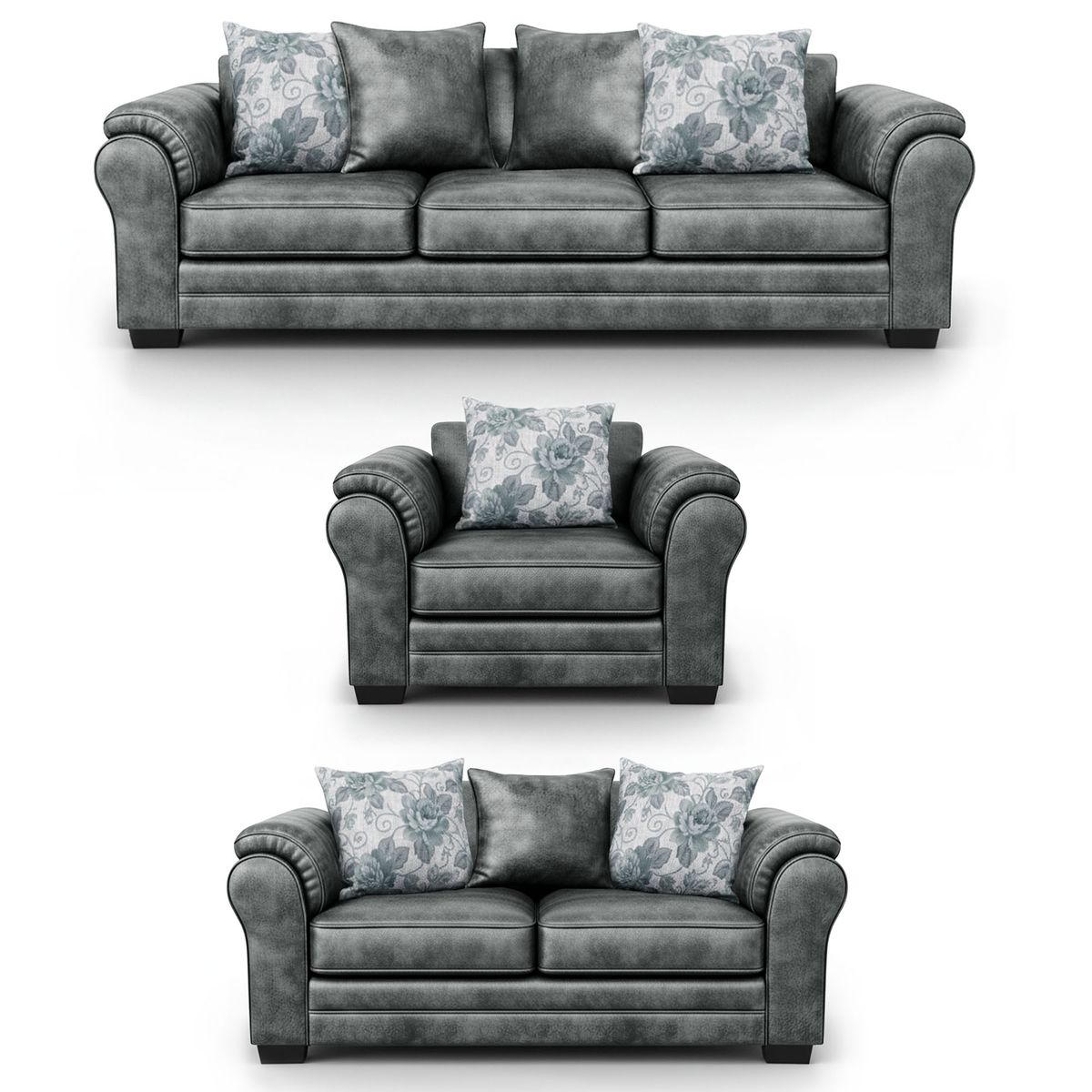 AMERICA DECORA - Living 8 Cuerpos 4+3+1 XL Con Resorte Estructural Grandón Envejecido