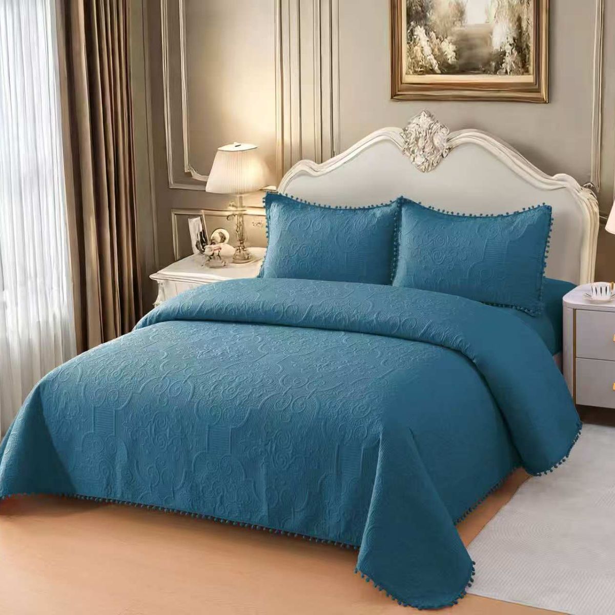 Quilt de Verano con Pompon King Color Azul Meipulis03, marca GENERICO - Foto Principal