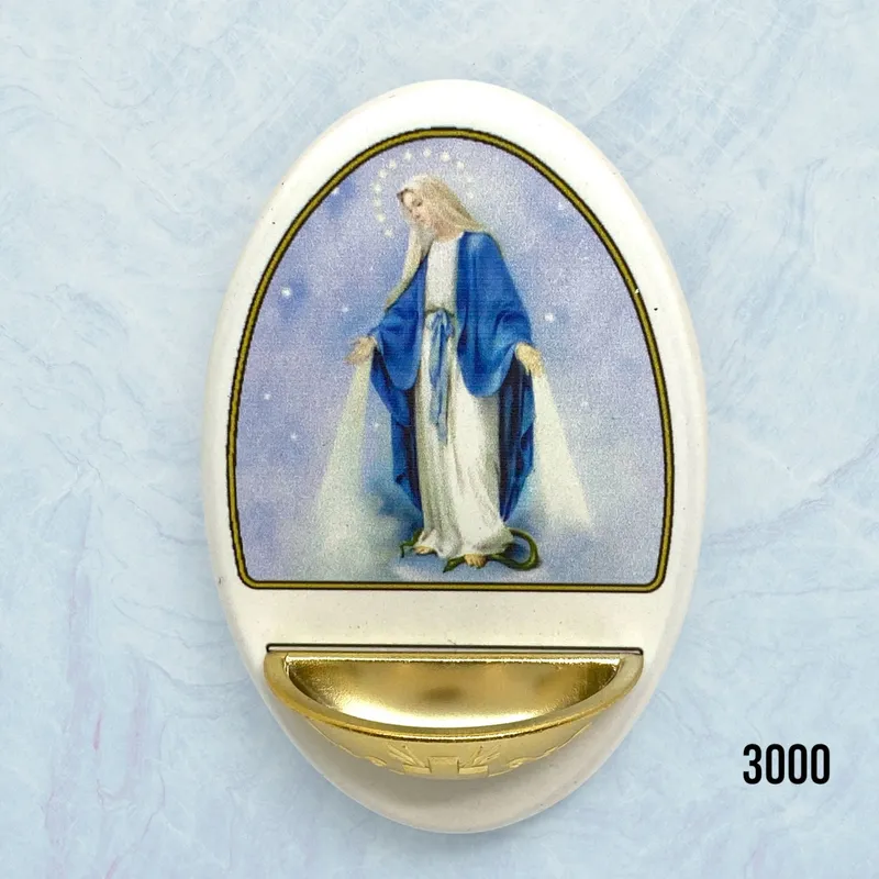 GENERICO - Pila Agua Bendita Italiana con imagen de la Virgen Milagrosa