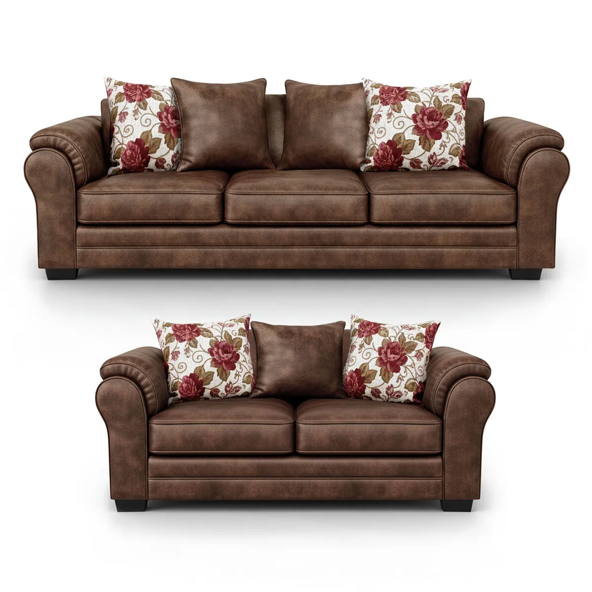 AMERICA DECORA - Living 7 Cuerpos 4+3 XL Con Resorte Estructural Grandón Envejecido