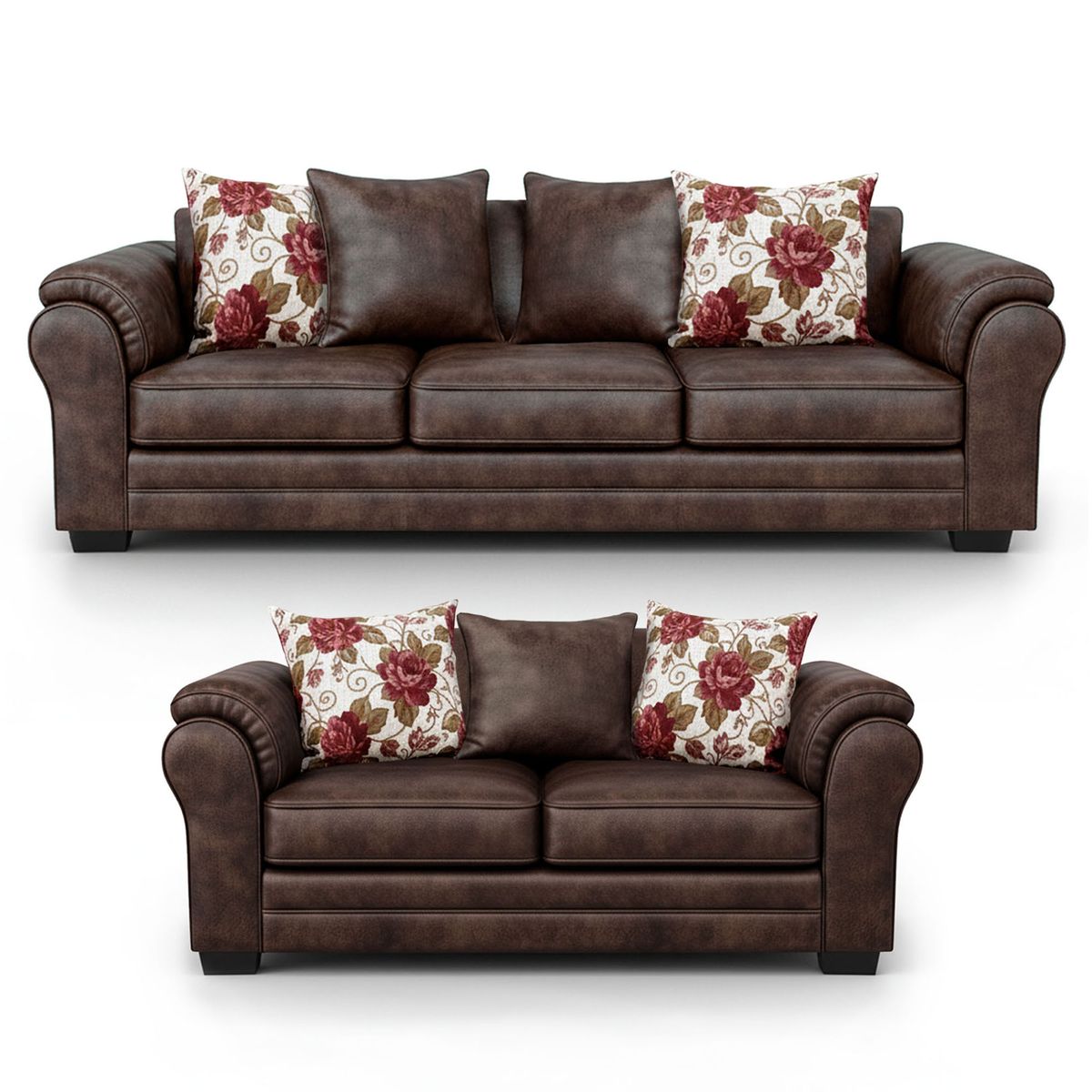 AMERICA DECORA - Living 7 Cuerpos 4+3 XL Con Resorte Estructural Grandón Envejecido