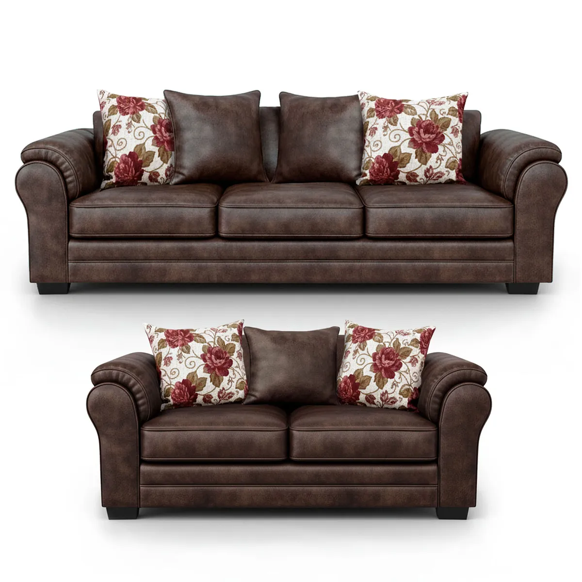 AMERICA DECORA - Living 7 Cuerpos 4+3 XL Con Resorte Estructural Grandón Envejecido