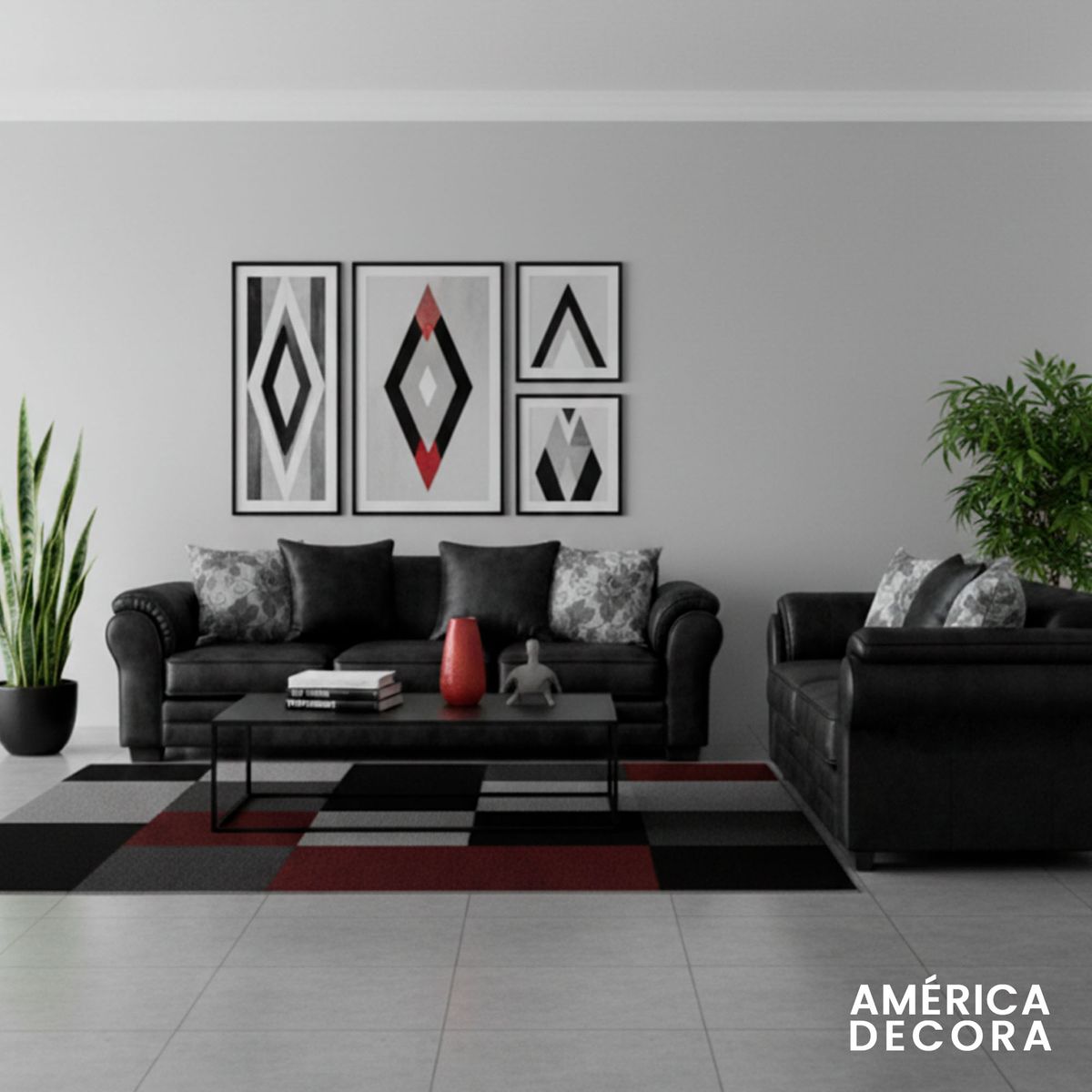 AMERICA DECORA - Living 7 Cuerpos 4+3 XL Con Resorte Estructural Grandón Envejecido