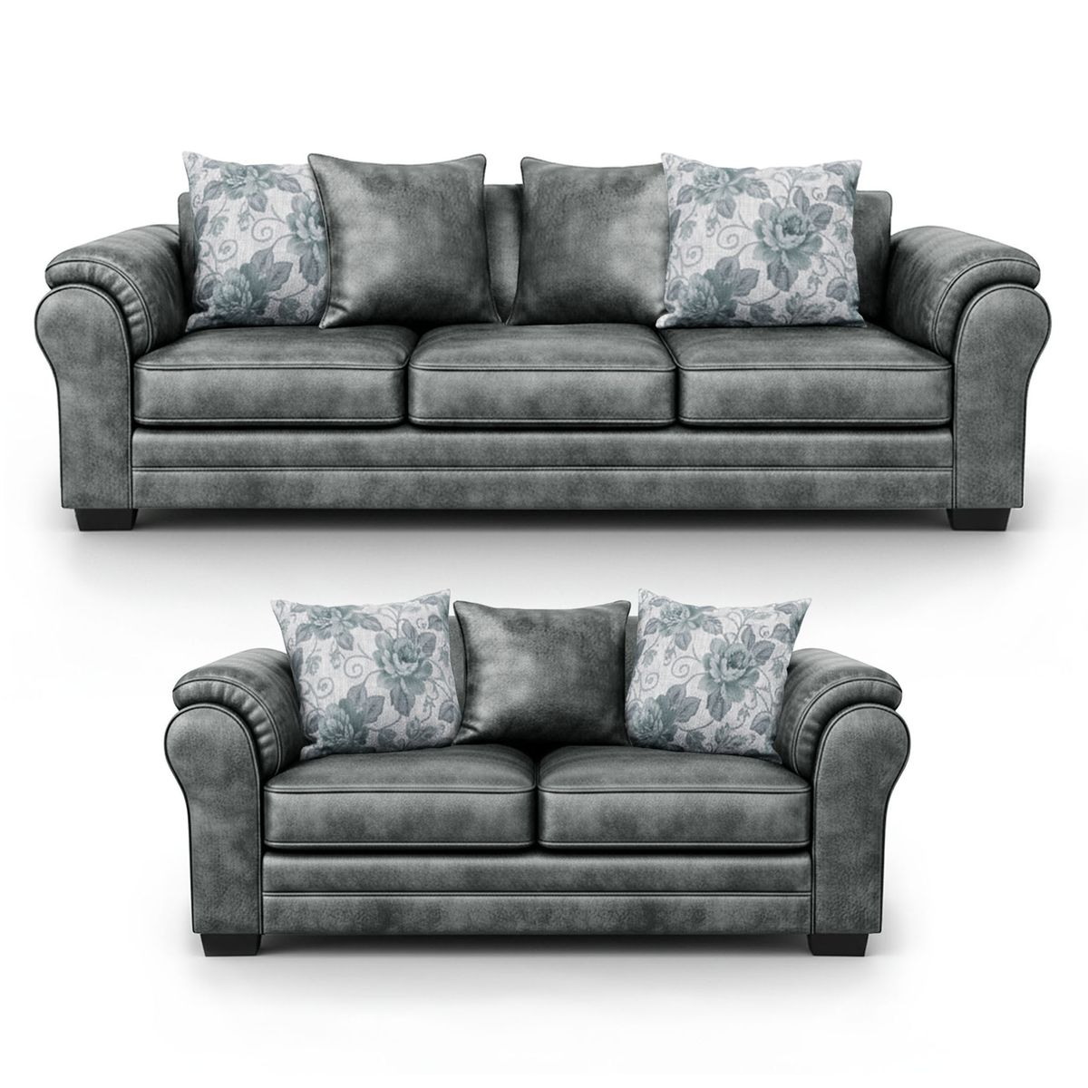 AMERICA DECORA - Living 7 Cuerpos 4+3 XL Con Resorte Estructural Grandón Envejecido