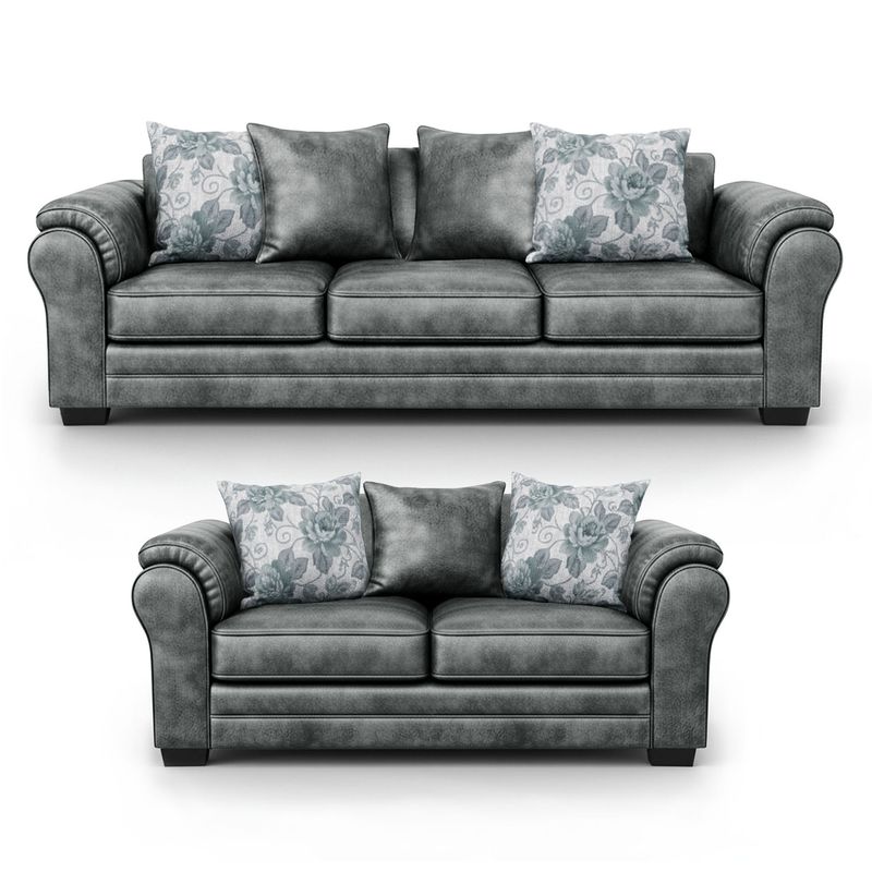 AMERICA DECORA - Living 7 Cuerpos 4+3 XL Con Resorte Estructural Grandón Envejecido