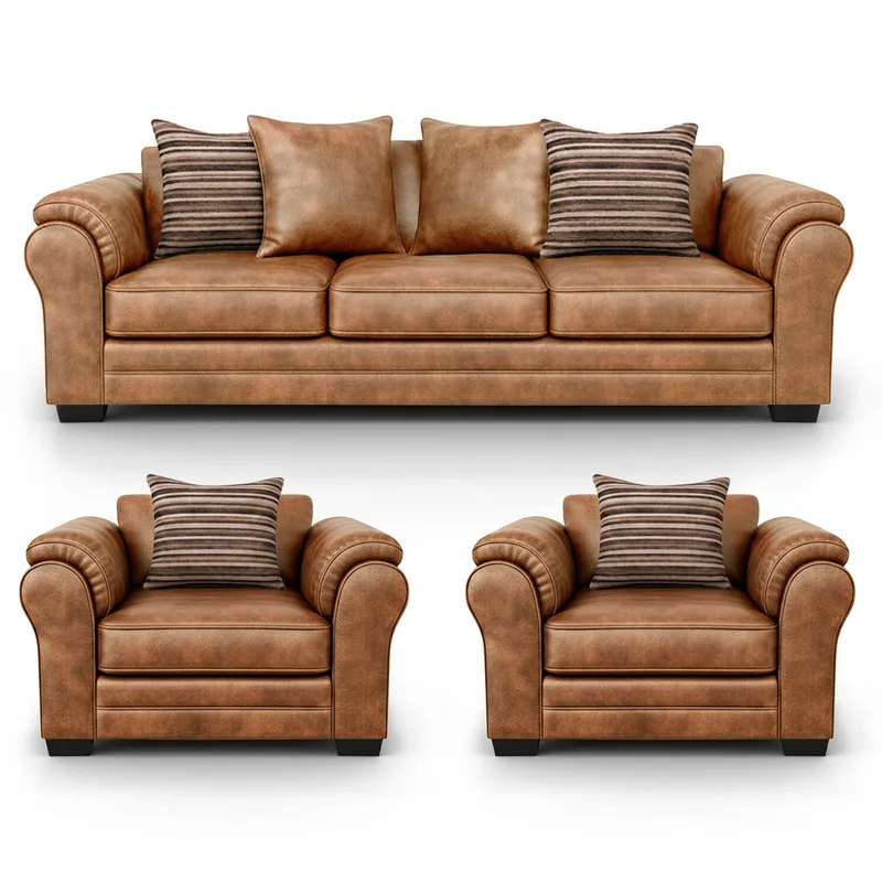 AMERICA DECORA - Living 6 Cuerpos 4+1+1 XL Con Resorte Estructural Grandón Envejecido