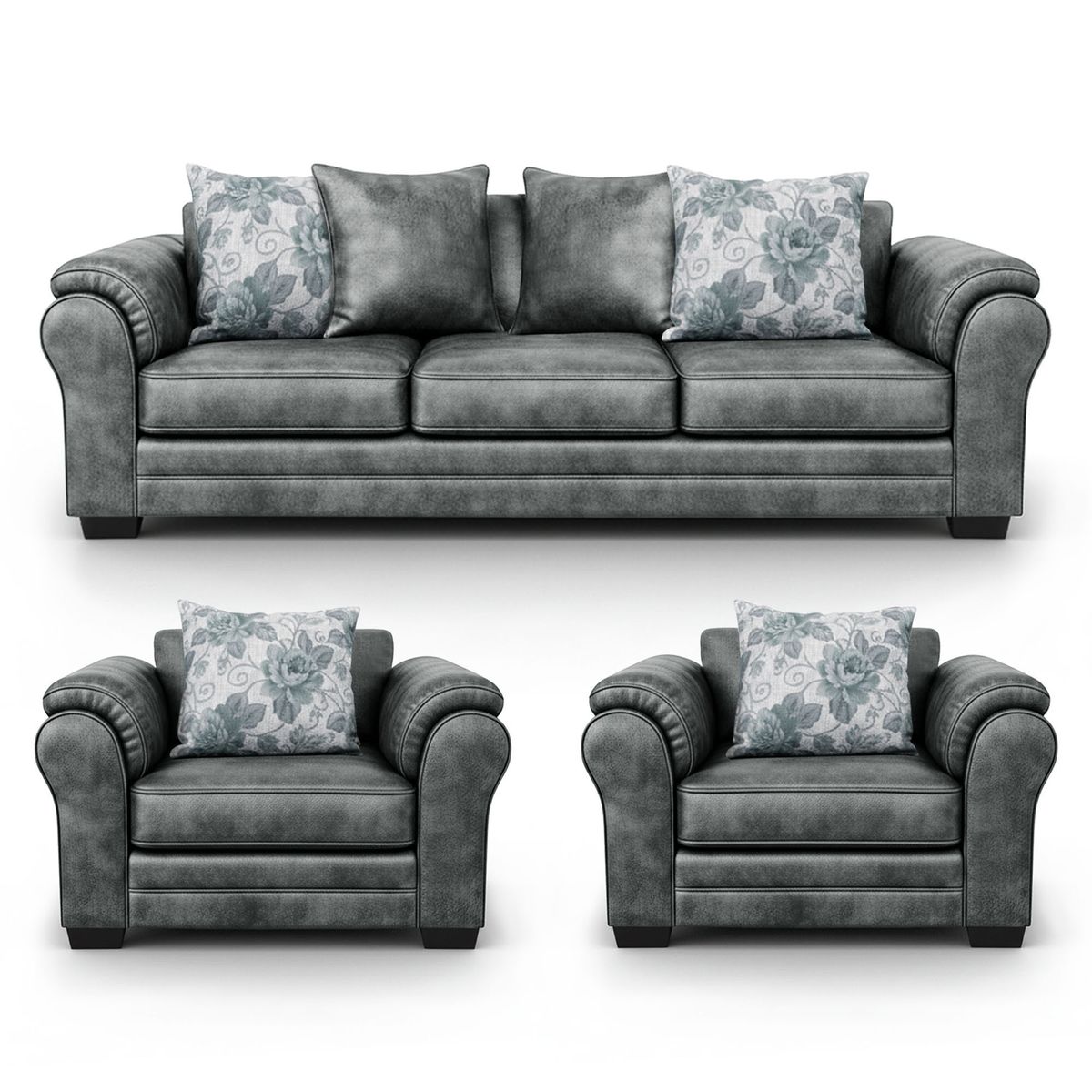 AMERICA DECORA - Living 6 Cuerpos 4+1+1 XL Con Resorte Estructural Grandón Envejecido