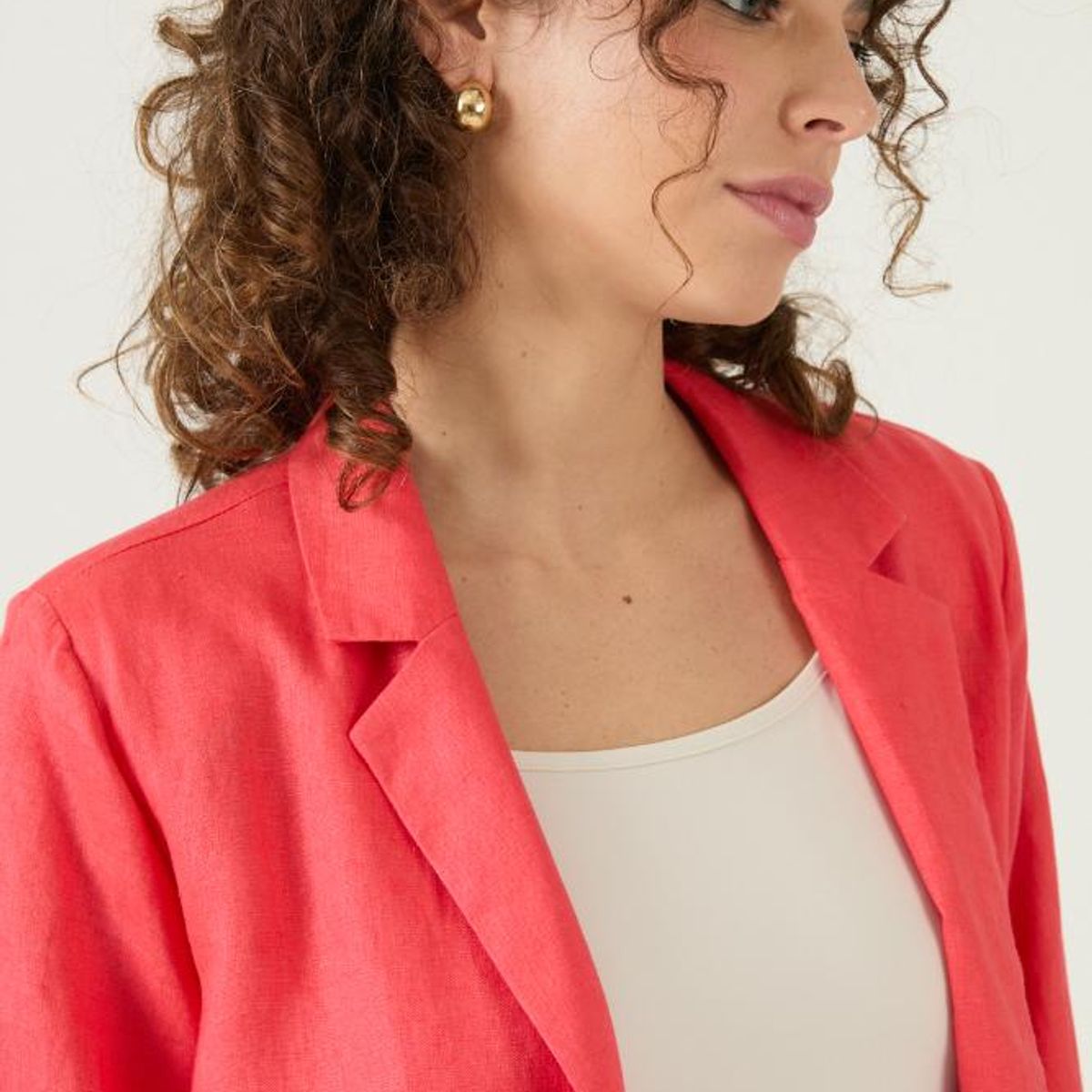 PRIVILEGE - Blazer de lino coral PRIVILEGE 3135