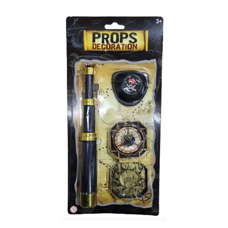 EKOL TACTICA MILITAR - Set Pirata Catalejo+Brujula+Parche Halloween 2025