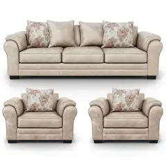 AMERICA DECORA - Living 6 Cuerpos 4+1+1 XL Con Resorte Estructural Grandón Envejecido